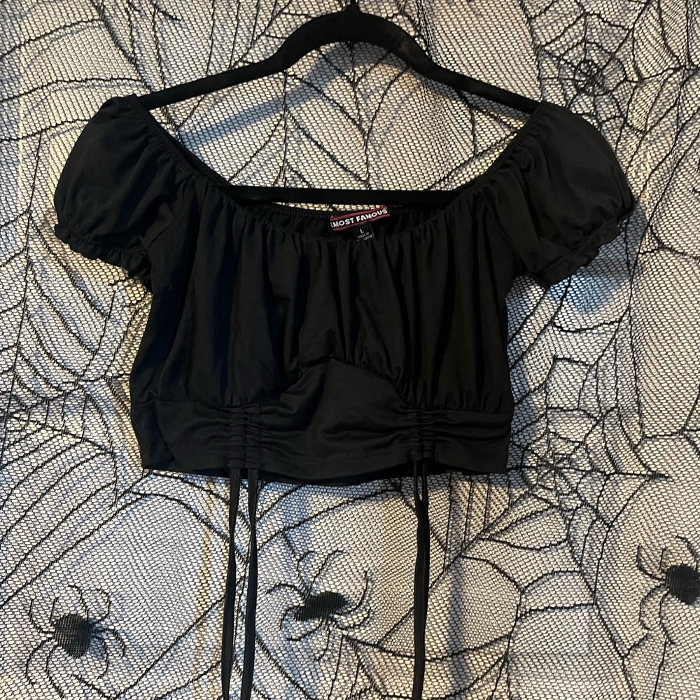 Almost Famous Black Off-Shoulder Blouse
